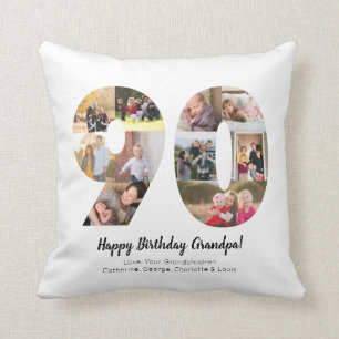 Almofada Colagem de Fotos Simples com Número de 90º Persona