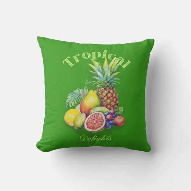 Almofada Colagem de Frutas Tropicais (Frente)