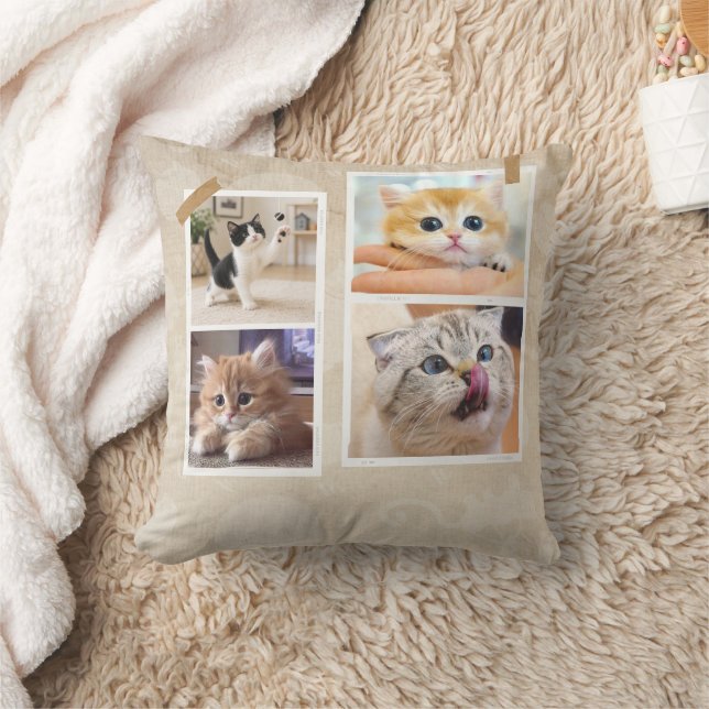 Almofada Colagem de Gatos Curiosos (Cobertor)