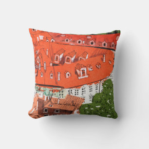 Almofada Colagem de Papel Cityscape Tcheco de Praga