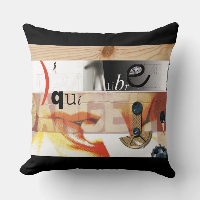 Almofada Colagem Digital Equilibre Danger Dadaist - Travess (Frente)
