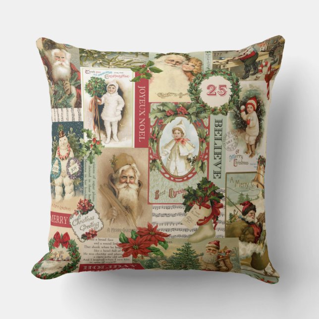 ALMOFADA COLAGEM DO NATAL VINTAGE (Frente)