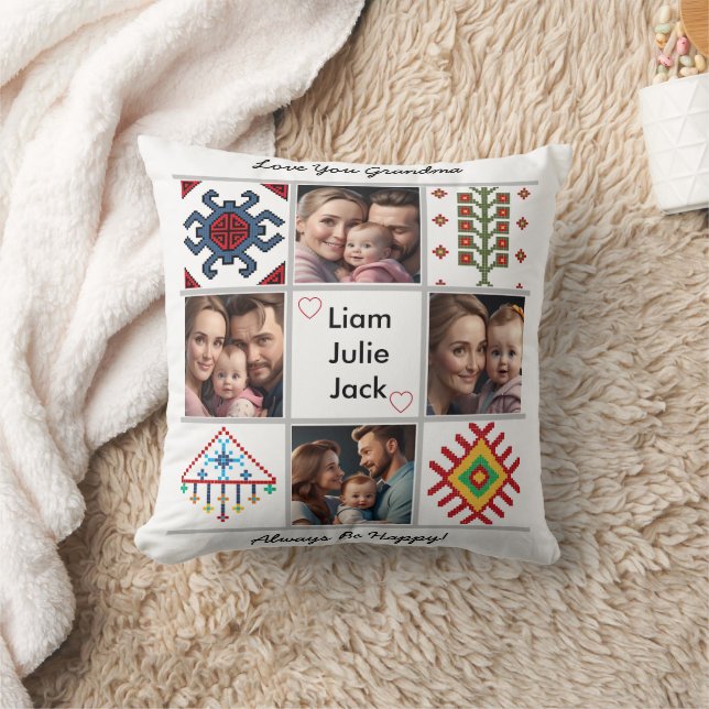 Almofada Colagem em Aberto de Fotos Personalizável (Cobertor)