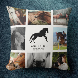 Almofada Colagem Fotográfica de Cavalo Moderno Equestrian K