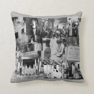 Almofada Colagem histórica da foto do Suffragette de Alice