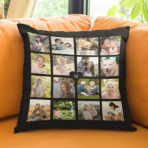Colagem personalizada de 16 fotos monograma preto