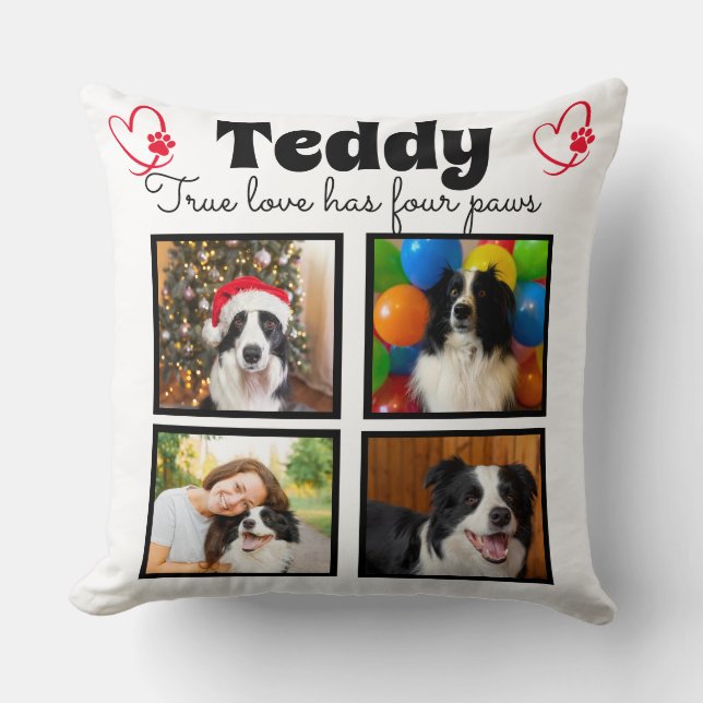 Almofada Colagem personalizada de cães da família 4 (Frente)