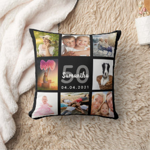 Almofada Colagem personalizada de fotografias de 50 anos, m