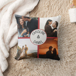 Almofada Colagem personalizada de fotos e nomes do namorado