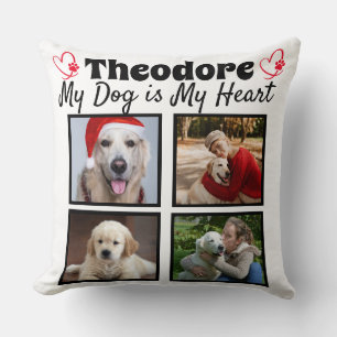 Almofada Colagem personalizada de quatro fotos para cães