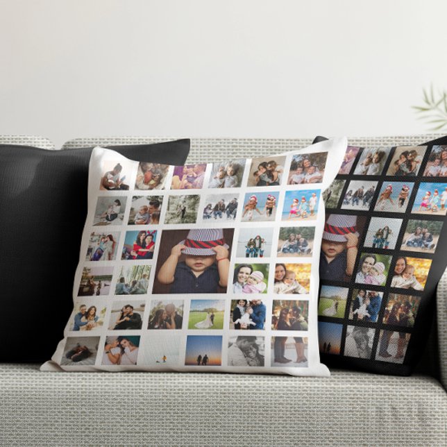 Almofada Colagem Personalizada Personalizada Feita de Model (33 Photo Template Personalized Custom Made Collage Throw Pillow by Ricaso. Photo gift ideas)