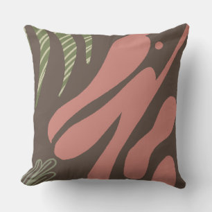 Almofada Colagem Tropical Abstrato Boho Pelicano Moderno