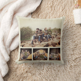 Almofada Colagem Única de Fotos Multiplas Sépia Envelhecida