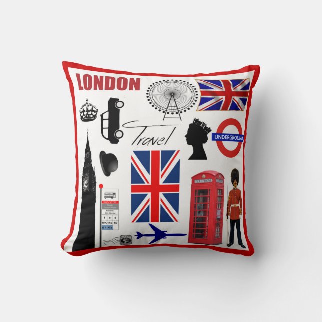 Almofada Colagem Union Jack moderno do viagem de Londres (Frente)