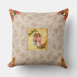 Almofada Colagem Vintage Retro com rendas e flores