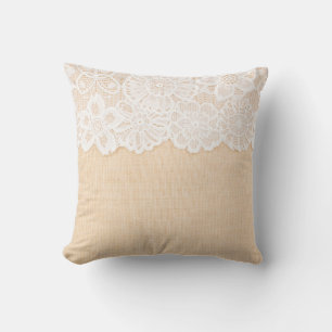Almofada Colar Ornamental branca sobre design de tecido par