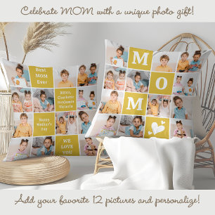 Almofada Colar Personalizado MOM com 12 Fotos Marigold Amar