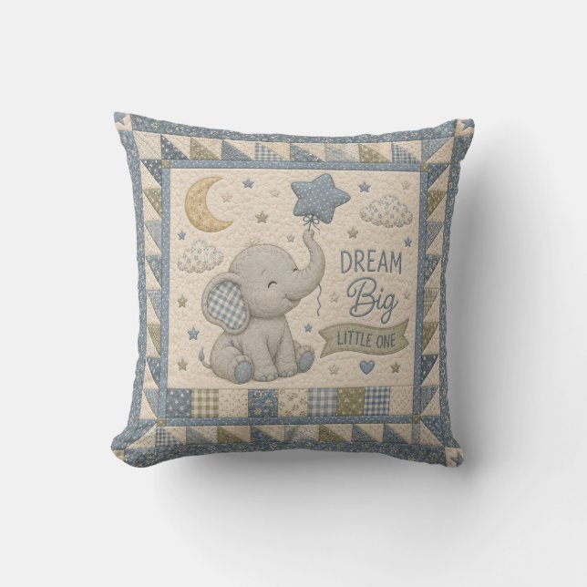 Almofada Colcha de Elefante Sonhe Grande (Frente)