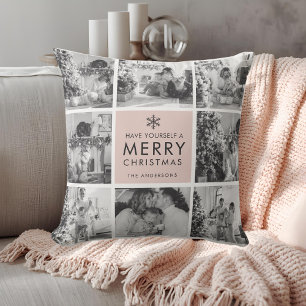 Almofada Colcha de Natal Moderna Colagem “Feliz Natal” Mult