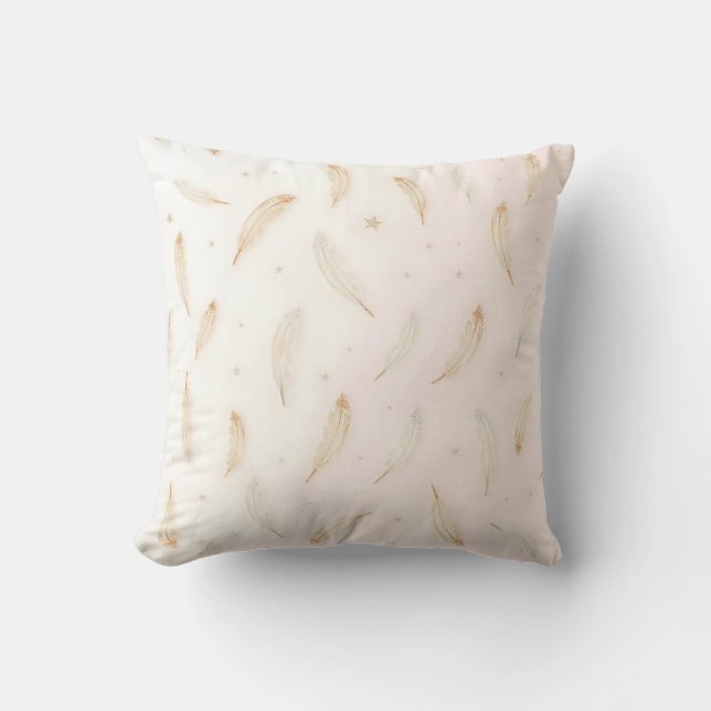 Almofada Coleção Boho de Penas Modernas de Luxo (Frente)
