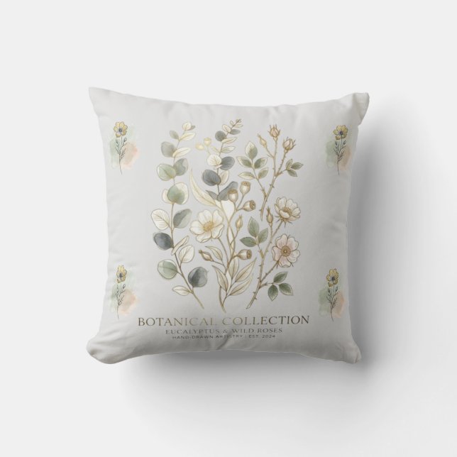 Almofada Coleção Botânica Ethereal Gold & Sage (Frente)