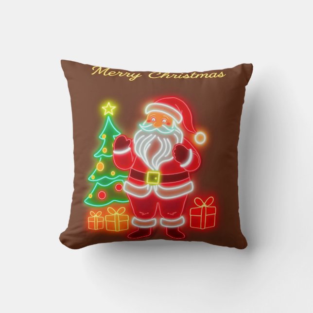 Almofada Coleção de Feriados Neon Modernos de Natal (Frente)