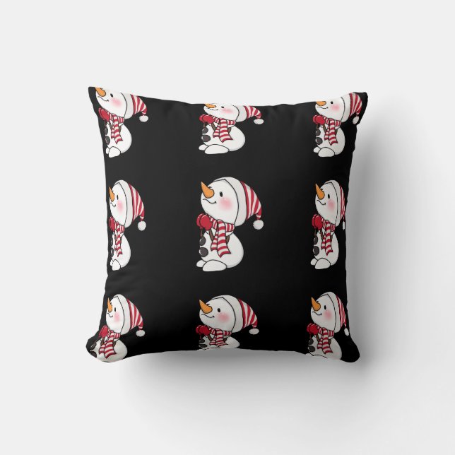 Almofada Coleção de Férias de Inverno Design de Boneco de N (Frente)