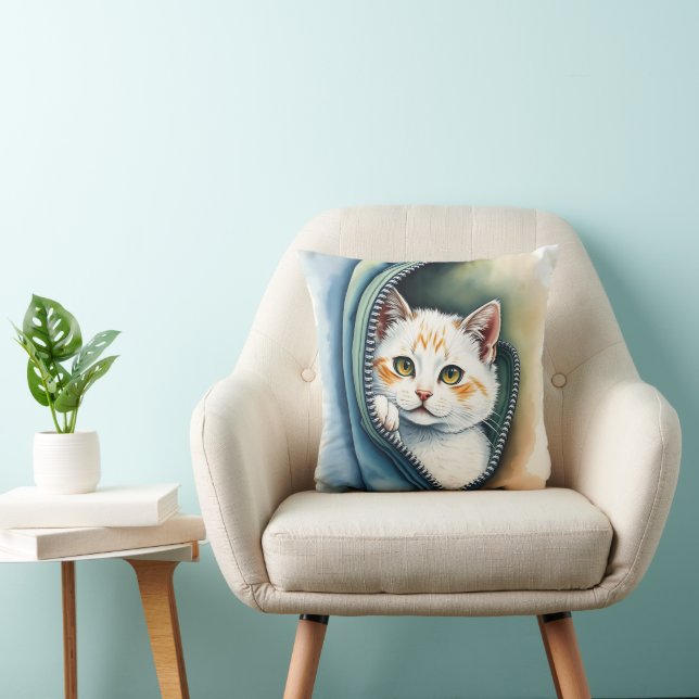 Almofada Coleção de Gatos de Lindas Molas de Aquarela Moder (Cadeira)