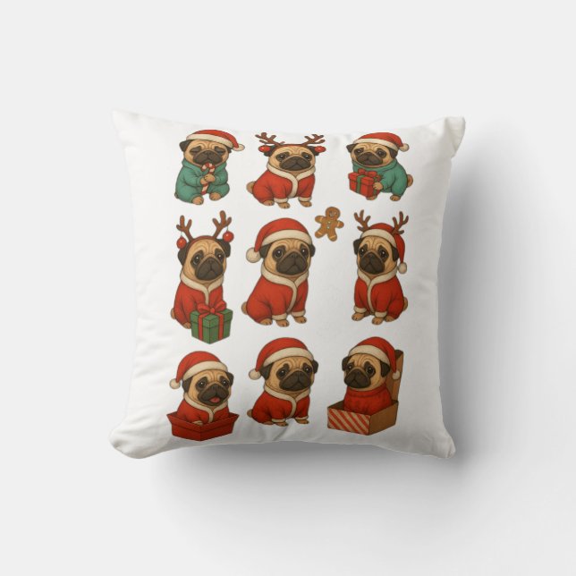 Almofada Coleção Natal Pug Fofinho (Frente)