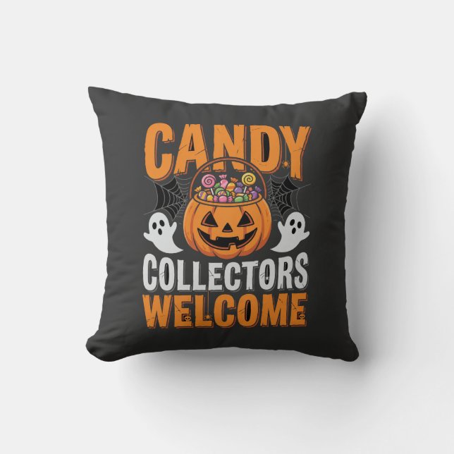 Almofada Colecionadores de Doces Bem-vindo Halloween Abóbor (Frente)