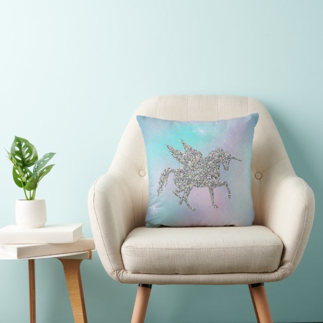 Almofada Coletor de Prata Unicórdios em Pastel (Cadeira)