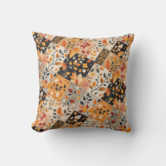 Almofada Colheita de outono linda patchwork (Frente)