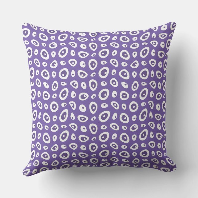 Almofada Colírio Abstrato de Mazipoodles - Branco roxo (Verso)
