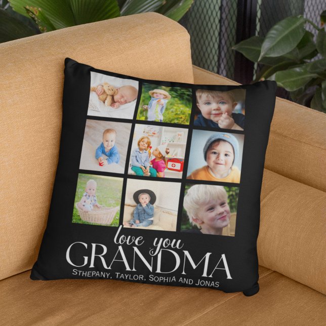 Almofada Collage 9 Photos for Grandma Love you (Criador carregado)