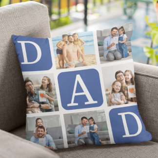 Almofada Collage of photos of children, Gift for Dad