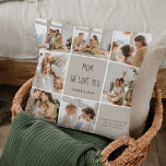 Almofada Collage Photo Mãe Nós Amo-Te - Personalizado<br><div class="desc">Mostre à mãe o quanto ela significa com esta fotografia de Colagem confortável e significativa "Nós Amo-Te Mãe". Personalize-o com as suas fotografias familiares favoritas e crie uma saudação sincera que ela apreciará todos os dias. Os ajustados suaves e neutros, maravilhosamente em qualquer decoração, fazer-os como um presente perfeito para...</div>