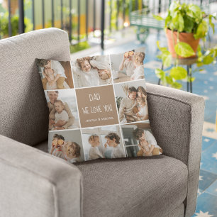 Almofada Collage Photo Pai We Love You Happy Dia de os pais