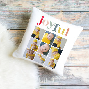Almofada Collage Photo Presente de férias alegres