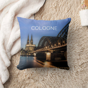 Almofada Colônia Cityscape Alemanha Dom Night Souvenir