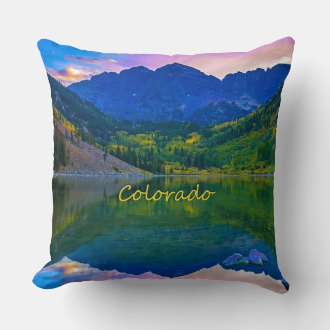 Almofada Colorado Rocky Mounains e Lake (Frente)