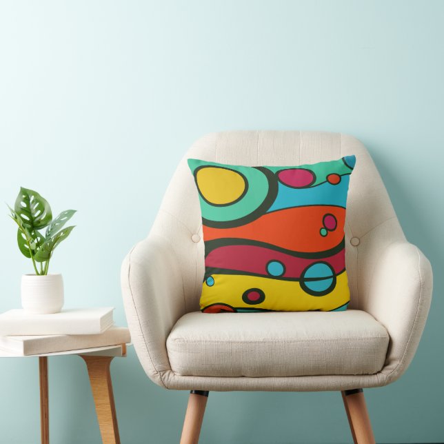 Almofada Colorful Abstract Surreal Art Illustration Pattern (Cadeira)