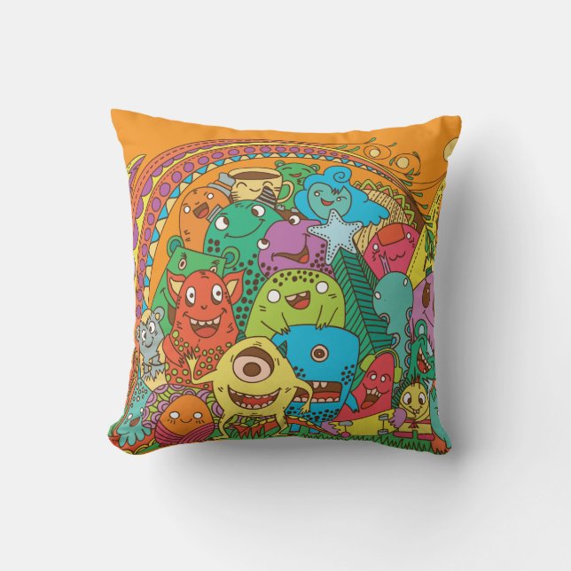 Almofada Colorful Cartoon Monster (Frente)