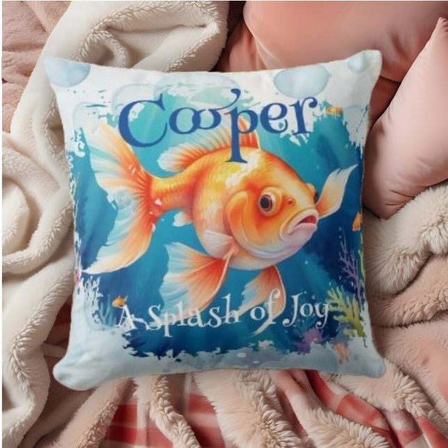 Almofada Colorful Funny Goldenfish Pet Fans  (Celebrate your love for pet goldfish with our Colorful Funny Goldfish Pet Fans Throw Pillow.)