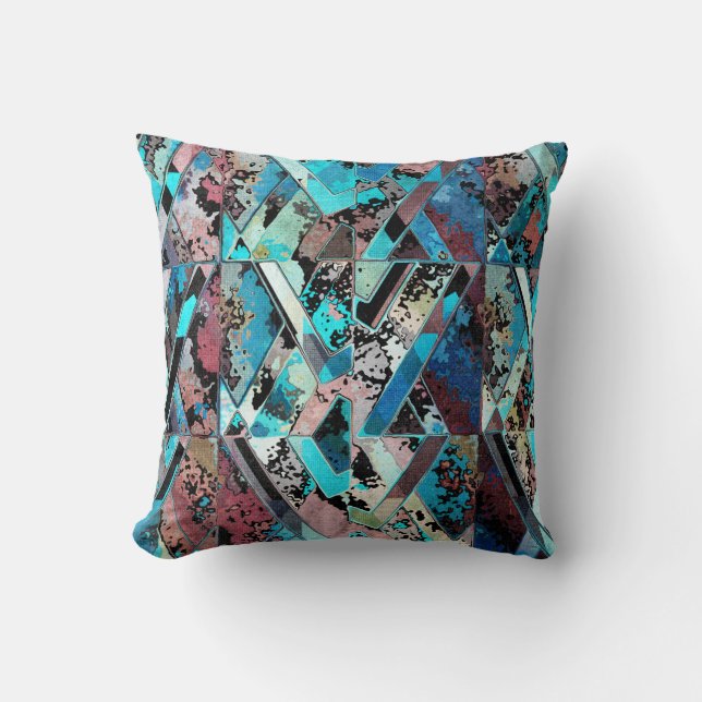 Almofada Colorful Geometric Abstract Pattern (Frente)