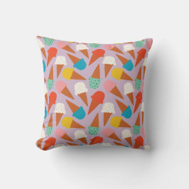 Almofada Colorful Hand-Drawn Ice Cream Cone Pattern 