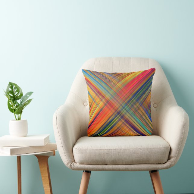 Almofada Colorful Kriss Kross Pattern Plaid (Cadeira)