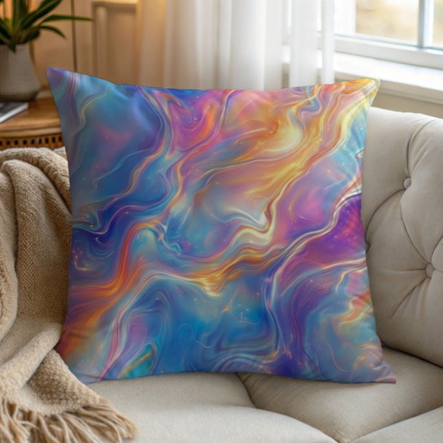 Almofada Colorful opal swirly flowing marble texture (Criador carregado)