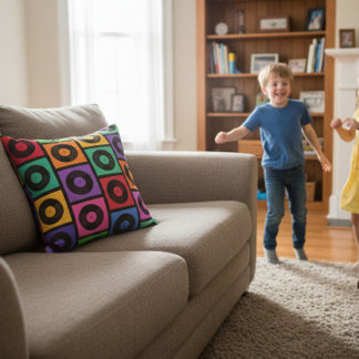 Almofada Colorful Pop Art Vinyl Records