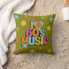 Almofada Colorful Retro I Love 60s Music