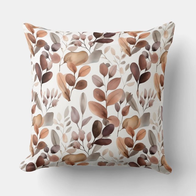 Almofada Colorida Aquarela Eucalyptus Deixa Boho Russo (Frente)